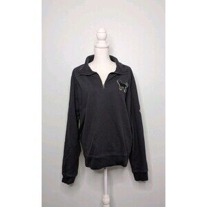 The Black Dog Women's XL Navy Blue Quarter-Zip Cotton Sweater